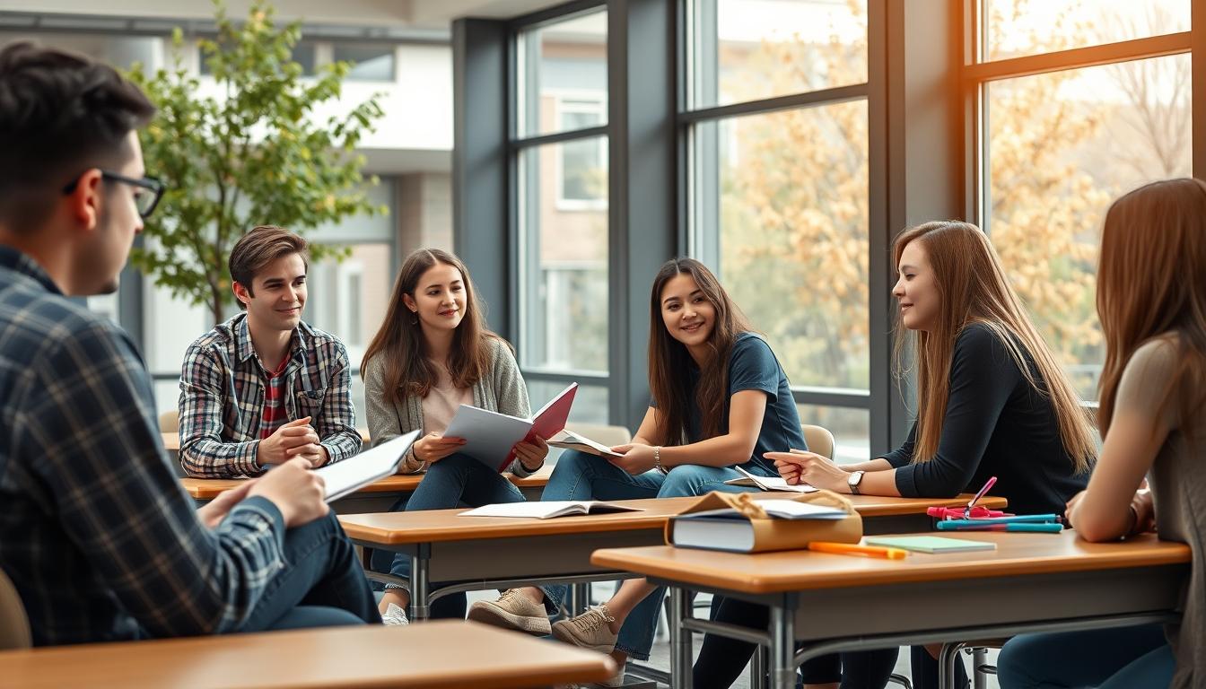 Students working in research laboratory